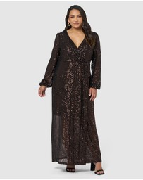 Pink Dusk by Curve Project - All I Want Sequin Maxi Dress
