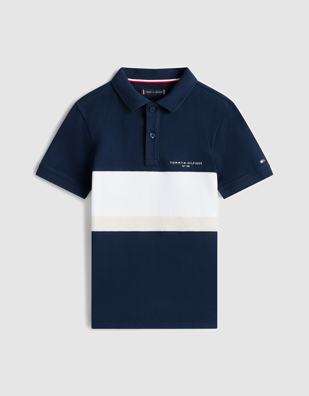Tommy Hilfiger - Boys Regular Fit Colour-Blocked Pique Polo Shirt - Teens