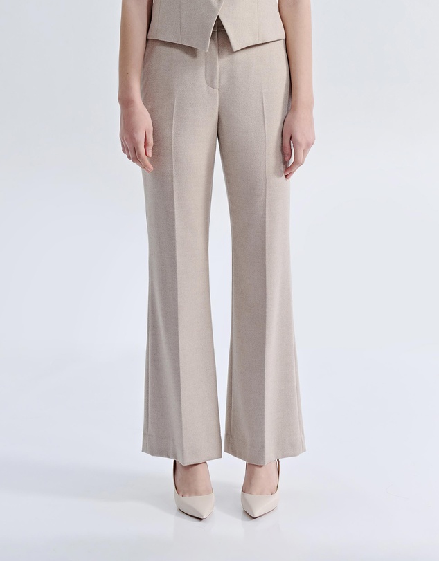 IDA+S - Liora Silk Wool Straight Leg Suit Pants