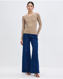 KAJA Clothing - V Chipo Jumper-Brown