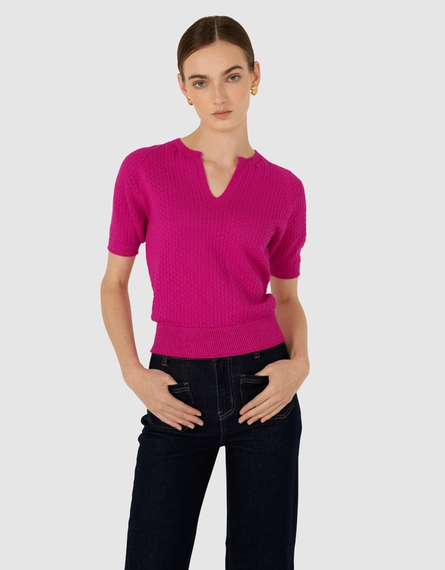 SACHA DRAKE - Henley Knit Top