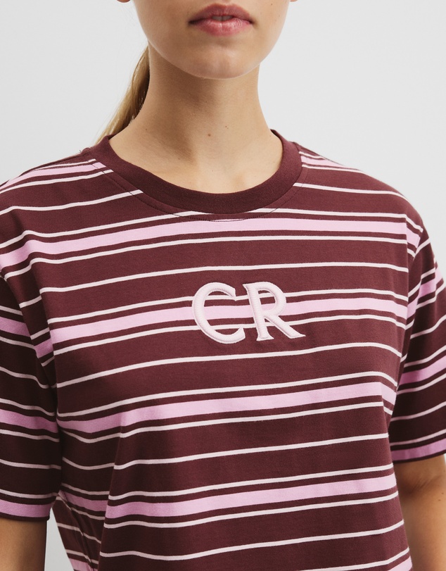 Country Road - Australian Cotton Stripe Cr Logo T-shirt
