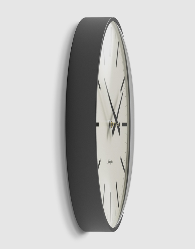 Newgate - Newgate Radio City Wall Clock Bold Black Marker Dial - Matte Blizzard Grey