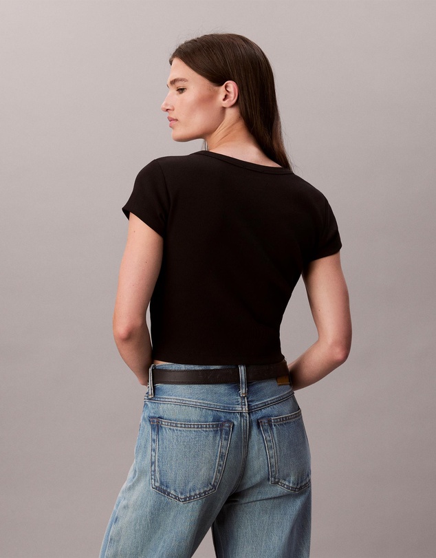 Calvin Klein Jeans - Woven Monogram Logo Slim T-Shirt