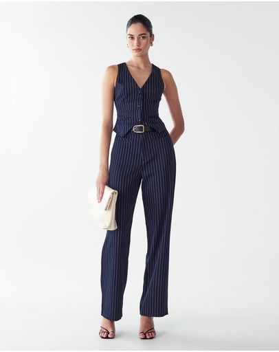 Navy Pinstripe