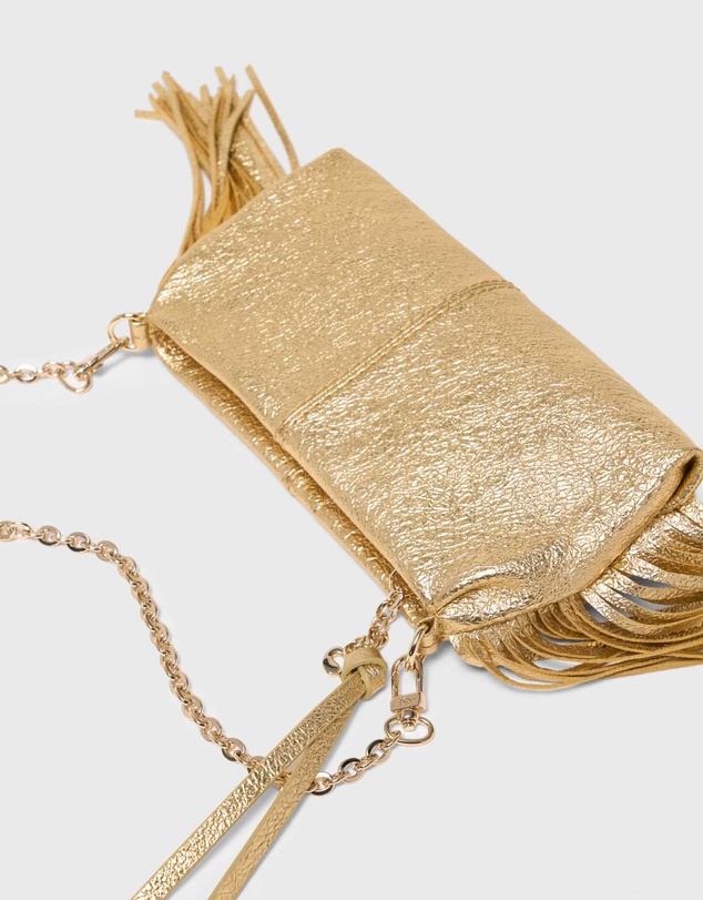 Maje - Miss M Pouch Metal Rippled Small Leather Goods