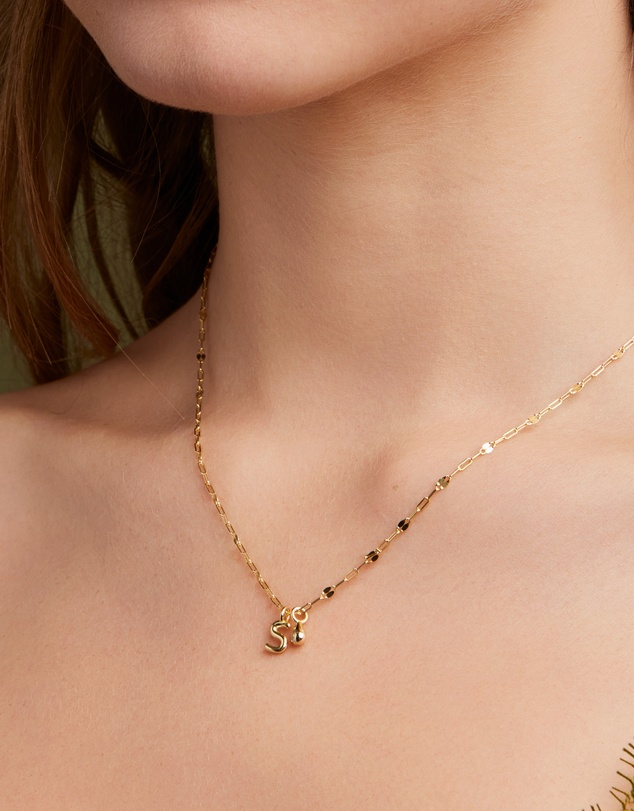 Zoe Olivia - 14K Gold Vermeil Imprint Initial S Cubic Zirconia Necklace