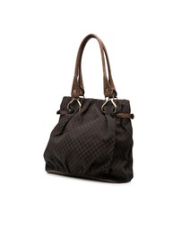 Pre-Loved by Azura Reborn - Pre-Loved Embossed Leather Trimmed Macadam Canvas Vertical Tote