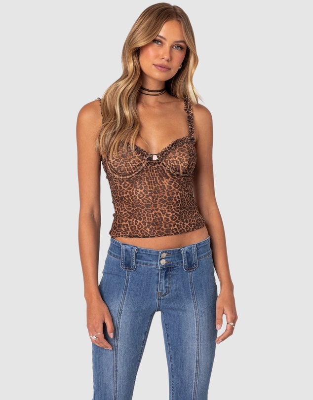 EDIKTED - Lidia Sheer Mesh Bra Top