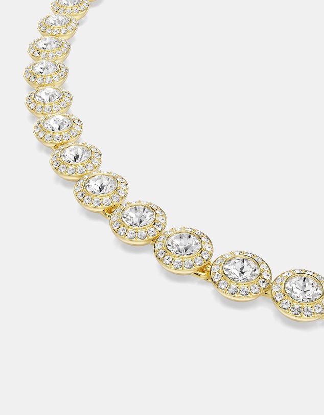 Swarovski - Una Angelic Set, Set 3, Round Cut, White, Gold-tone Plated