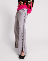 ONE TEASPOON - Slate Acid Roadhouse Wide Leg Drawstring Jeans