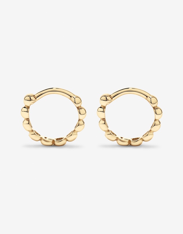 Michael Hill - 10.5mm Small Beaded Huggie Earrings in 10kt Yellow Gold