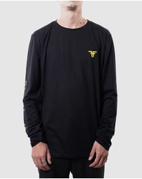 Fallen Footwear - Fallen Footwear Men Circle Logo L/s Tees Regular Fit Black/Yellow