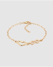 Elli Jewelry - Bracelet Crystal Heart 925 Sterling Silver Gold-Plated