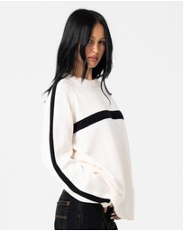 Rusty - White Lines Crew Neck Knit