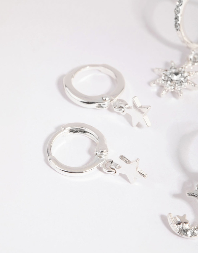 Lovisa - Silver Celestial Huggie Earring Pack