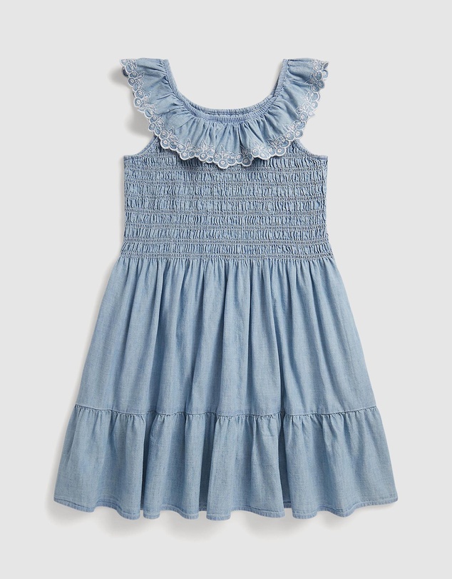 Polo Ralph Lauren - Blueberry-Overlay Indigo Chambray Dress - Kids-Teens