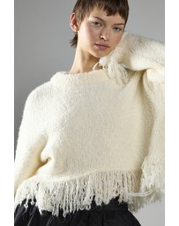 Glamorous - Fringe-Trim Long Sleeve-Jumper