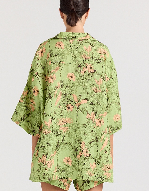 Poolside Paradiso - Tropico 100% Linen Over Shirt - Margarita