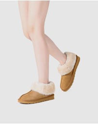 EVERAU - EverAU Ugg Homey Slipper Suede Cow Suede Upper House Shoes