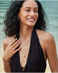 Ania Haie - Silver Shell Pearl Halo Evil-Eye Necklace