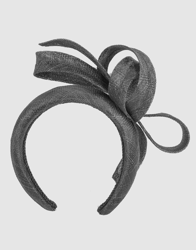 Max Alexander - Black Sinamay Bow Racing Fascinator Headband