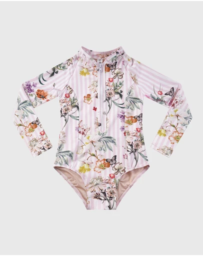 Aqua Blu Kids - Flutter Long Sleeve One Piece - Kids