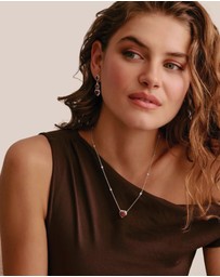 THOMAS SABO - THOMAS SABO Drop Earrings with Red Heart Stones Silver