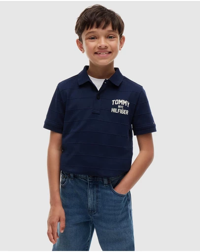 Tommy Hilfiger - Boys 8-16 Regular Fit Jacquard Jersey Polo Shirt - Teens