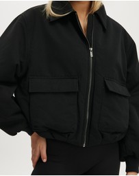 Cotton On Body Active - Collared Soft Touch Bomber Jacket