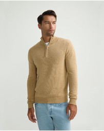Oxford - Robert Zip Neck Knit Pullover