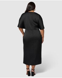 Pink Dusk by Curve Project - Act Up Satin Midi Dress