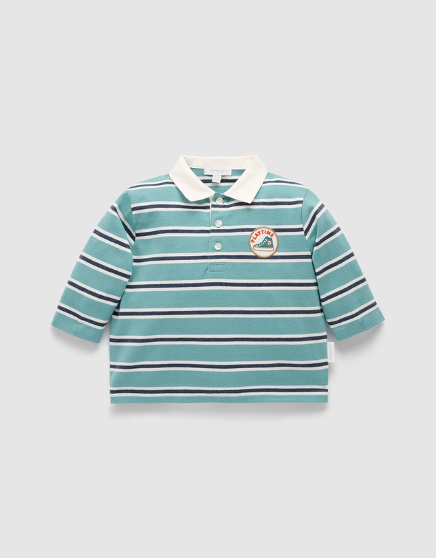 Purebaby - Relaxed Stripe Rugby Polo-Kids-Babies