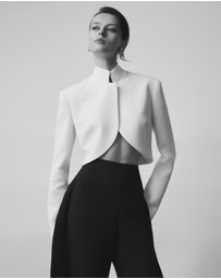 Carla Zampatti - Ivory Crepe Crop Jacket