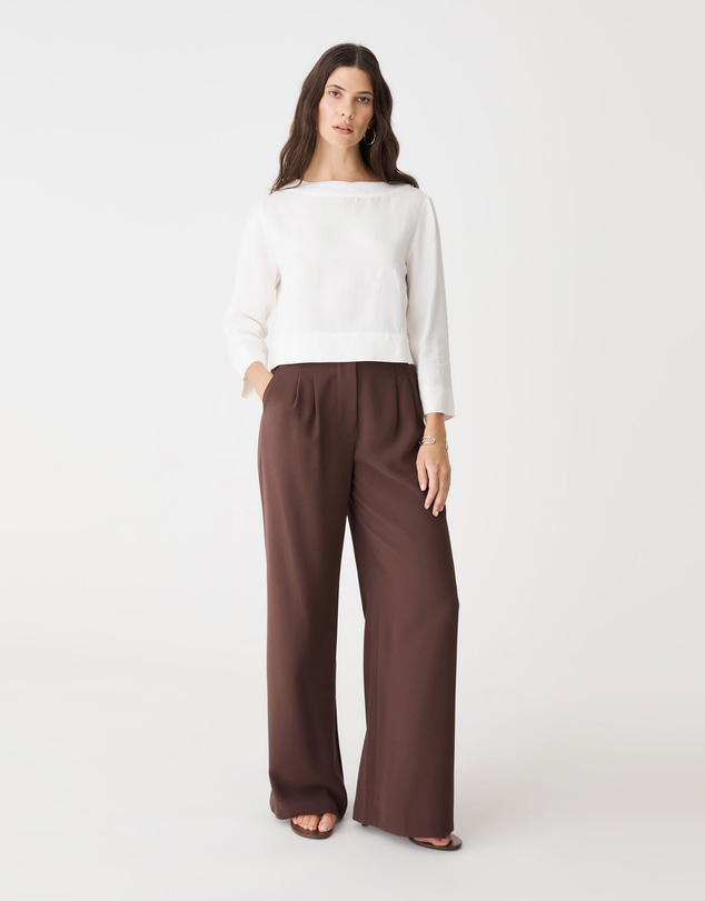 Forcast - Emma Button Back Linen Top