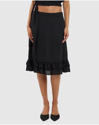 With Harper Lu - Frill Midi Skirt