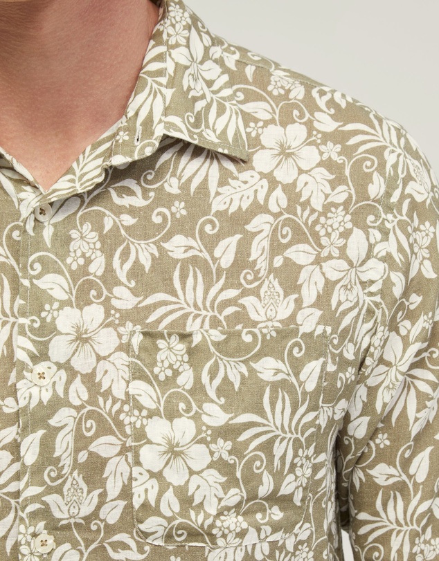 Oxford - Holloway Linen Blend Printed Shirt