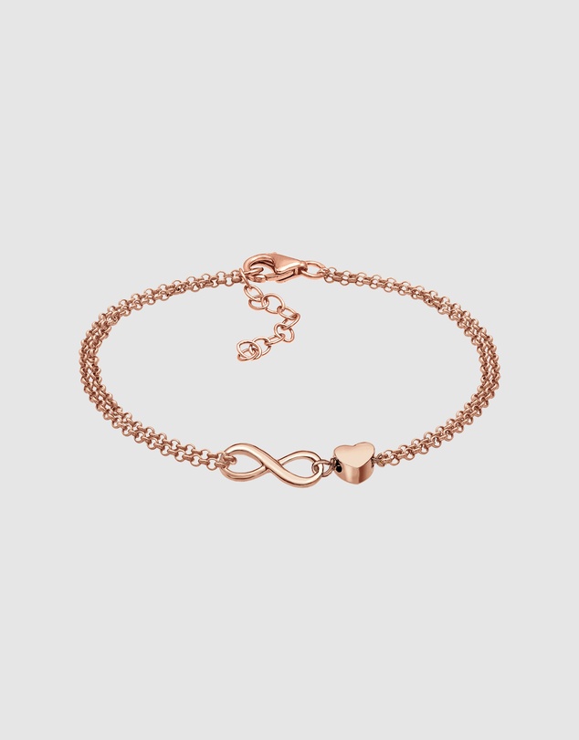 Elli Jewelry - Bracelet Heart Infinity 925 Sterling Silver Rosegold