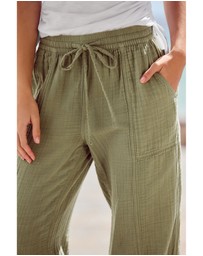 NEXT - 100% Cotton Double Cloth Pull-On Wide Leg Trousers