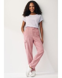 NEXT - Smart Linen Blend Cargo Taper Trousers