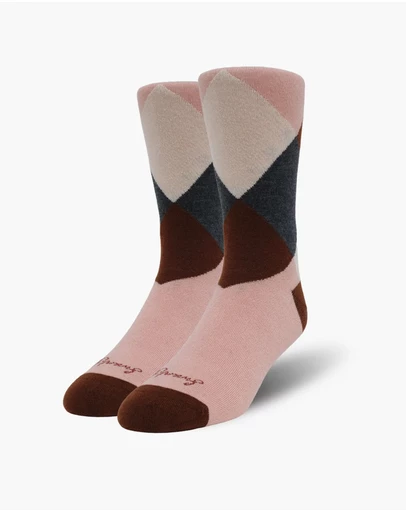 Swanky Socks - Blush Mocha Argyle