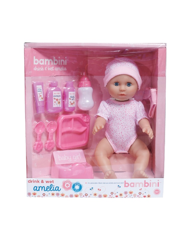 Bambini - Drink and Wet Amelia Doll