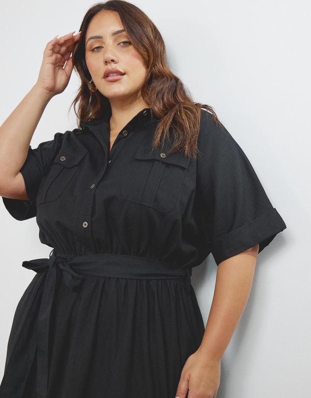Atmos&Here Curvy - Lyndon Utility Midi Dress