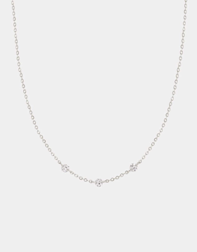 SAINT VALENTINE - Floating Stone Necklace - Silver