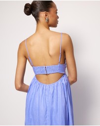 Revibe - Repaired AERE Saige Linen Midi Dress - AU 12