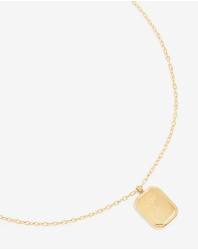 Lovisa - Waterproof Gold Plated Stainless Steel September Birth Flower Aster Necklace