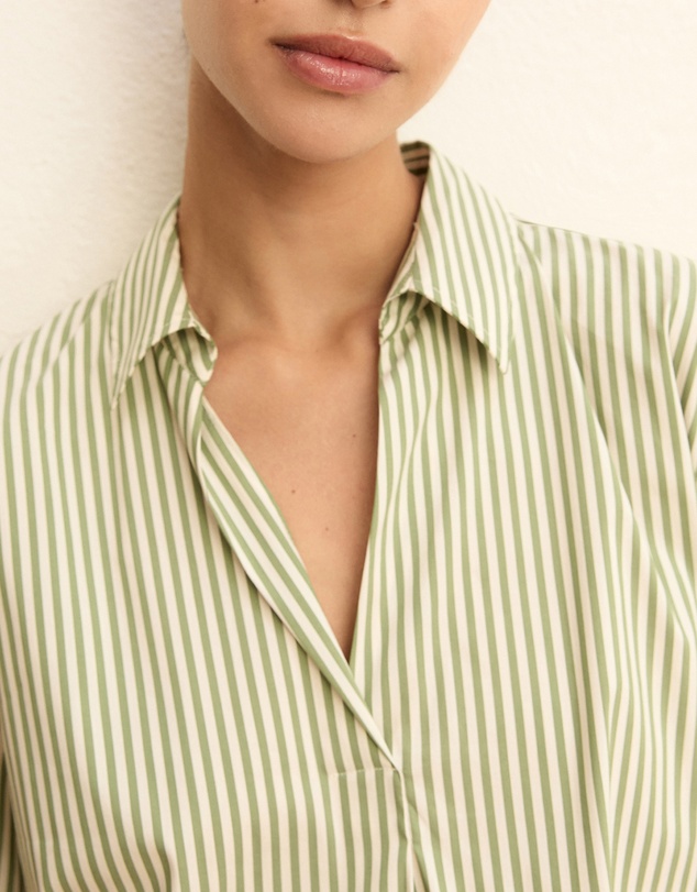 Emme - Green Stripe Poplin Shirt