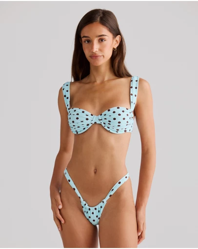 Vacay Swimwear - Rhodes Bottom Blue Polka