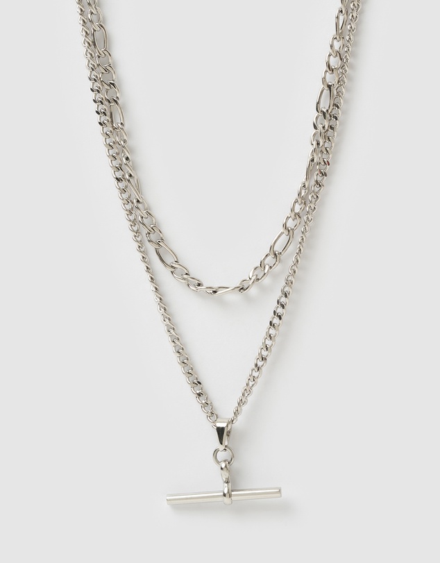 Arms Of Eve - Marcella Double Stack Silver Necklace