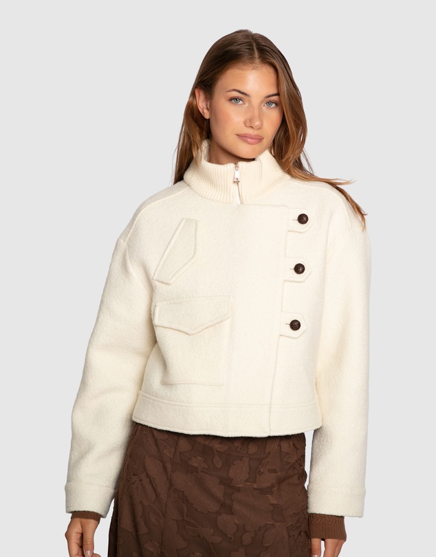 Belle & Bloom - Crystal Skies Cropped Wool Rib Jacket